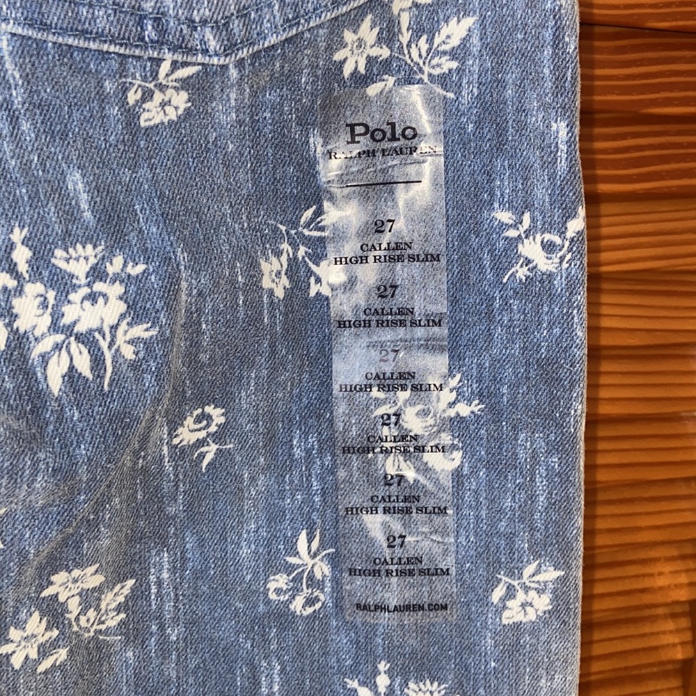 polo ralph lauren called high rise slim jeans white flower pattern - Picture 8 of 10